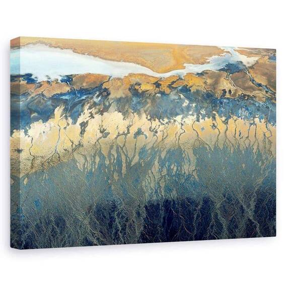 Tablou canvas - California vazuta de sus, Peisaj, Aerian, Nisip, Rau, Marime: 80 x 120 cm - - Roveli