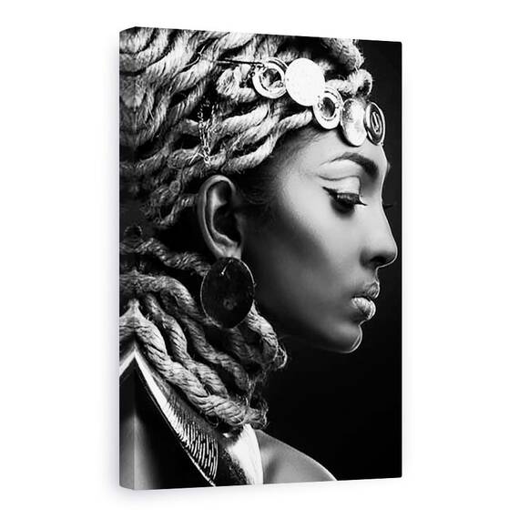 Tablou Canvas - Egipt II, Monede, Model, Cercei, Bijuterii, Moda, Marime: 80 x 120 cm - - Roveli