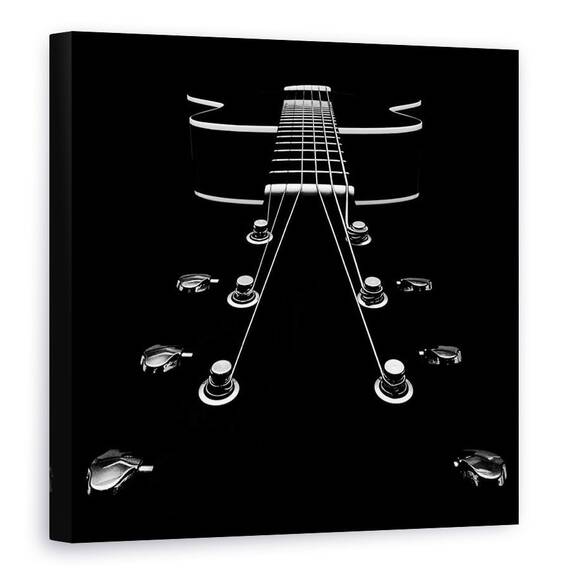 Tablou Canvas - Copilul Meu Nou, Chitara, Instrument, Contrast, Grafic, Marime: 90 x 90 cm - - Roveli
