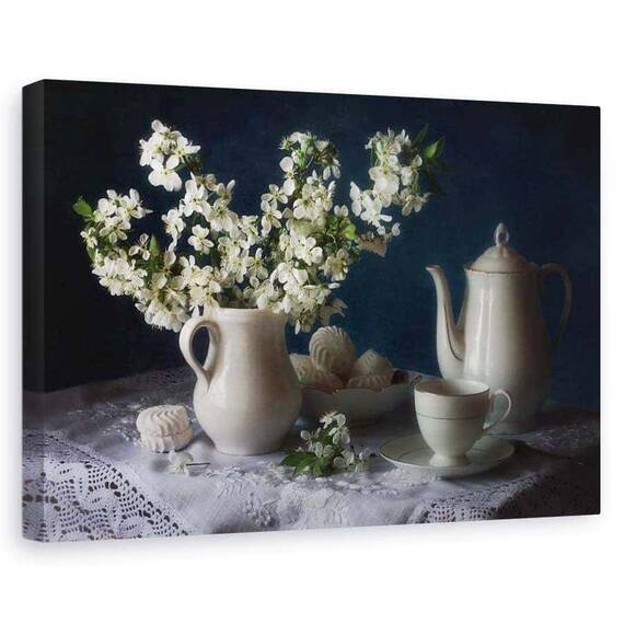 Tablou canvas - Natura moarta, Farfurie, Prajituri, Biscuiti - - Roveli
