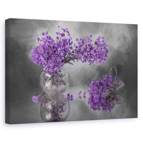 Tablou canvas - Vis de lavanda, Natura moarta, Flori, Viata, Marime: 80 x 120 cm - - Roveli