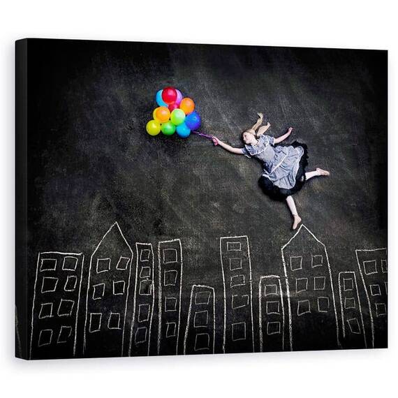 Tablou Canvas - Zburand Pe Acoperisuri, Marime: 60 x 75 cm - - Roveli