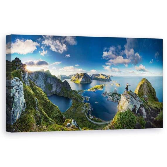 Tablou Canvas - Vedere Din Reinebringen, Marime: 50 x 100 cm - - Roveli