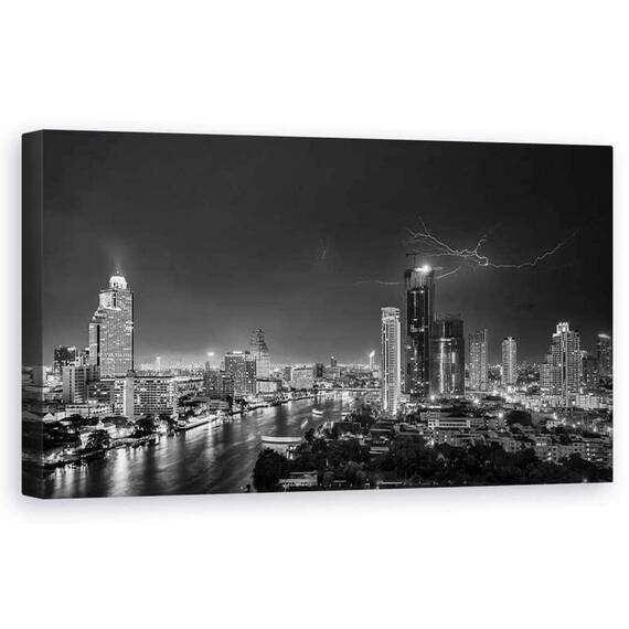 Tablou Canvas - Fulger In Bangkok, Marime: 50 x 100 cm - - Roveli