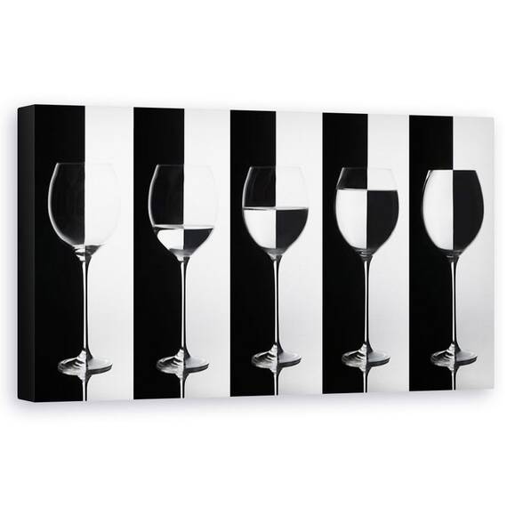 Tablou Canvas - Negru & Alb, Marime: 50 x 100 cm - - Roveli