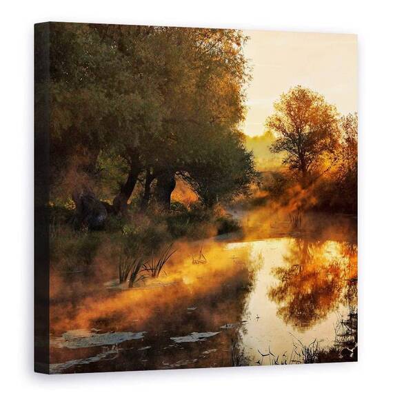 Tablou Canvas - Cand Peisajul Picteaza Cu Lumina, Marime: 90 x 90 cm - - Roveli