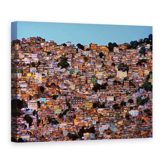 Tablou Canvas - Caderea Noptii In Favela Da Rocinha, Marime: 75 x 100 cm - - Roveli