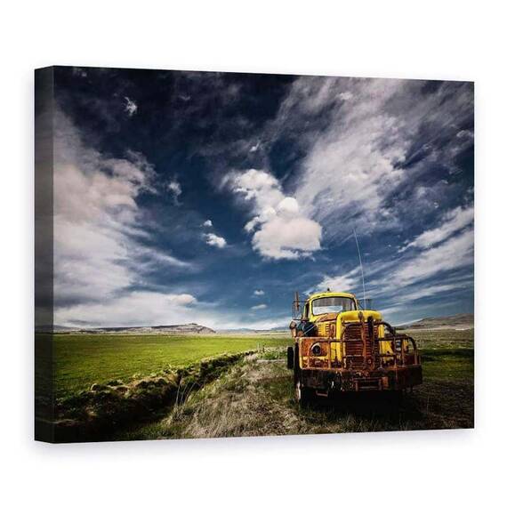 Tablou Canvas - Camion Galben, Marime: 75 x 100 cm - - Roveli