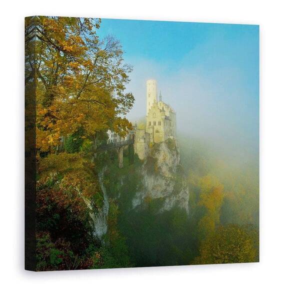 Tablou Canvas - Castelul Lichtenstein, Marime: 90 x 90 cm - - Roveli
