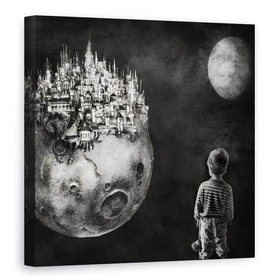 Tablou Canvas - Lasa Ca Visele Tale Sa Fie Mai Mari Decat Temerile, Marime: 90 x 90 cm - - Roveli