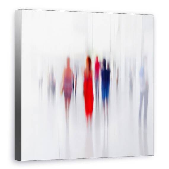 Tablou Canvas - Femeie In Rosu, Marime: 90 x 90 cm - - Roveli