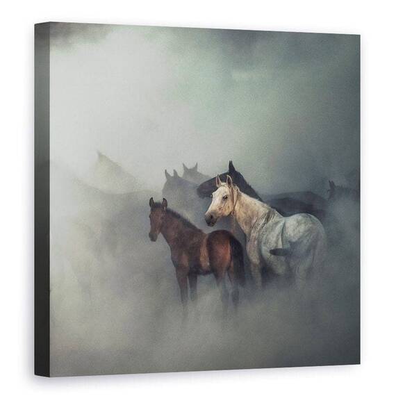 Tablou Canvas - Caii Pierduti, Marime: 90 x 90 cm - - Roveli