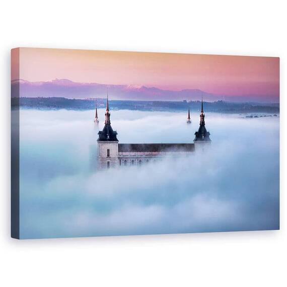 Tablou Canvas - Orasul Toledo In Ceata, Marime: 50 x 80 cm - - Roveli