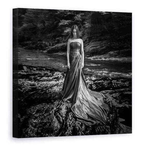 Tablou Canvas - Portret Alb-Negru, Marime: 90 x 90 cm - - Roveli