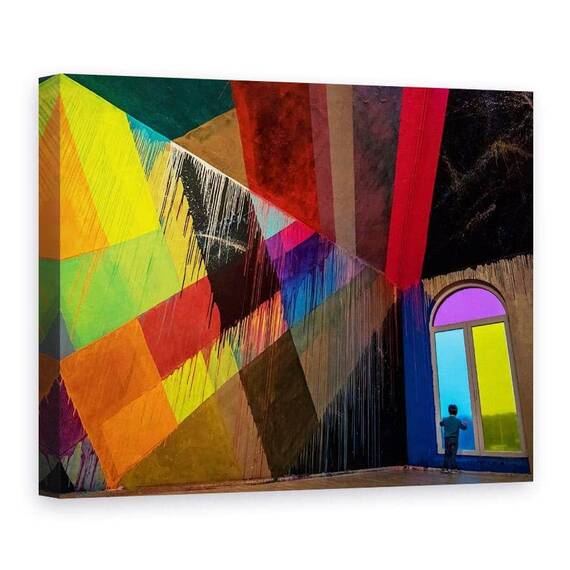 Tablou Canvas - Privelistea Albastra, Marime: 75 x 100 cm - - Roveli