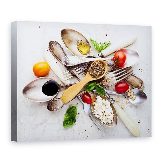 Tablou Canvas - Linguri Si Salata, Marime: 75 x 100 cm - - Roveli