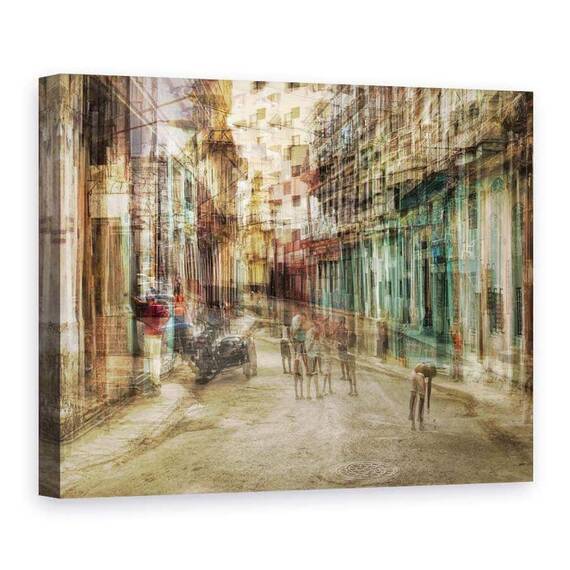 Tablou Canvas - Scena Zilnica In Centrul Havanei, Marime: 75 x 100 cm - - Roveli