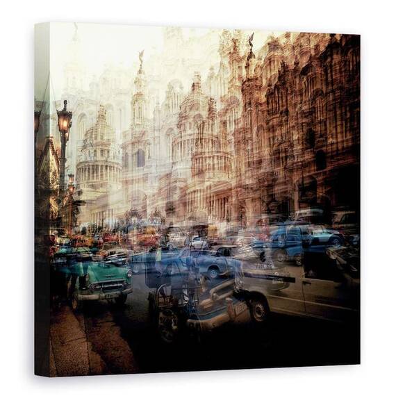 Tablou Canvas - Ora De Varf - Gran Teatro De La Habana, Marime: 90 x 90 cm - - Roveli