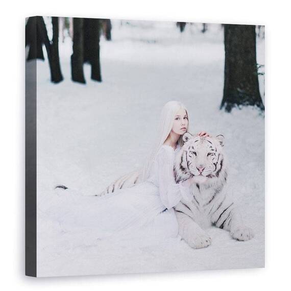 Tablou Canvas - Tigru, Marime: 90 x 90 cm - - Roveli