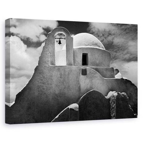 Tablou Canvas - Biserica Mykonos, Marime: 60 x 90 cm - - Roveli
