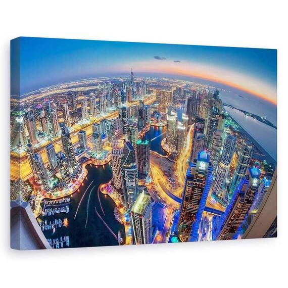 Tablou Canvas - Dubai Culori De Noapte - - Roveli