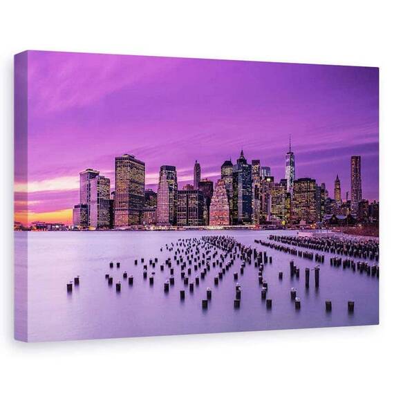 Tablou Canvas - New York Apus De Soare Violet - - Roveli