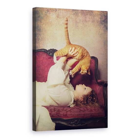 Tablou Canvas - Iubitor De Pisici, Marime: 60 x 90 cm - - Roveli