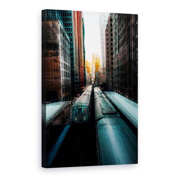 Tablou Canvas - Gara Chicago, Marime: 60 x 90 cm - - Roveli