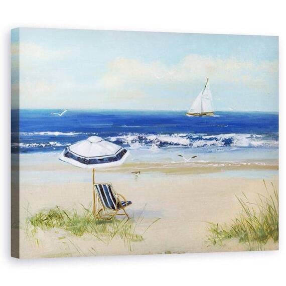 Tablou canvas - Natura, Peisaj, Marea, Vara, Navigare, Pescarus, Pictura, Marime: 40 x 50 cm - - Roveli
