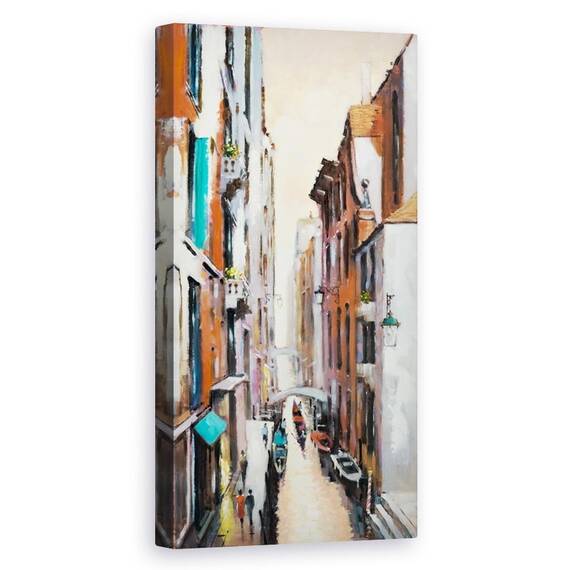 Tablou Canvas - Venetia, Oras, Canalul Ingust, Pictura, Marime: 50 x 100 cm - - Roveli