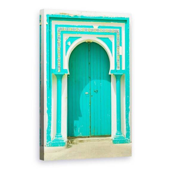 Tablou Canvas - Usa Tunisiana, Albastru Turcoaz, Mediteranean, Marime: 80 x 120 cm - - Roveli