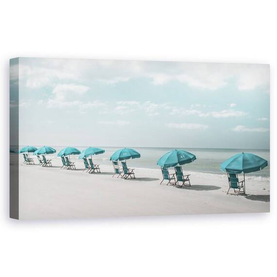 Tablou Canvas - Natura, Peisaj, Mare, Vara, Umbrele, Marime: 50 x 100 cm - - Roveli