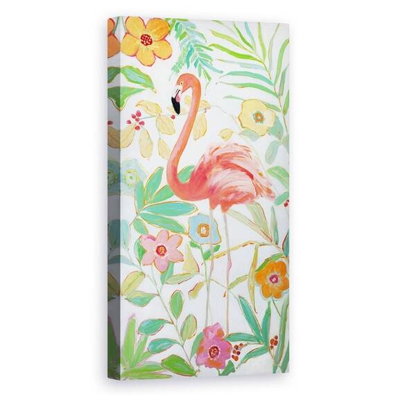 Tablou Canvas - Animale, Flori, Flamingo, Pictura - - Roveli