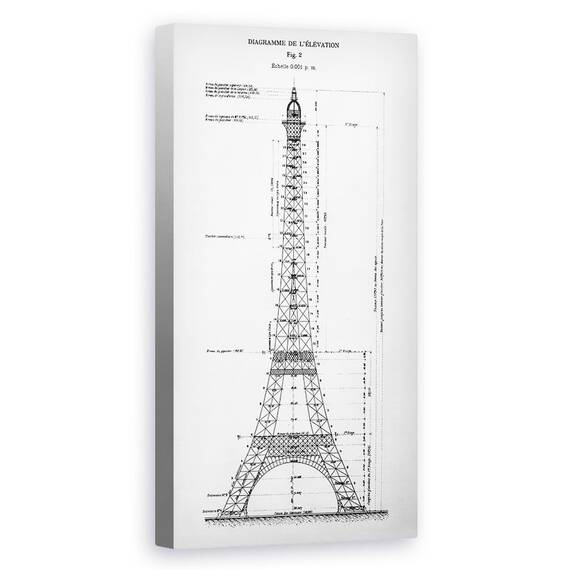Tablou Canvas - Cladire, Turnul Eiffel, Planul, Marime: 50 x 100 cm - - Roveli