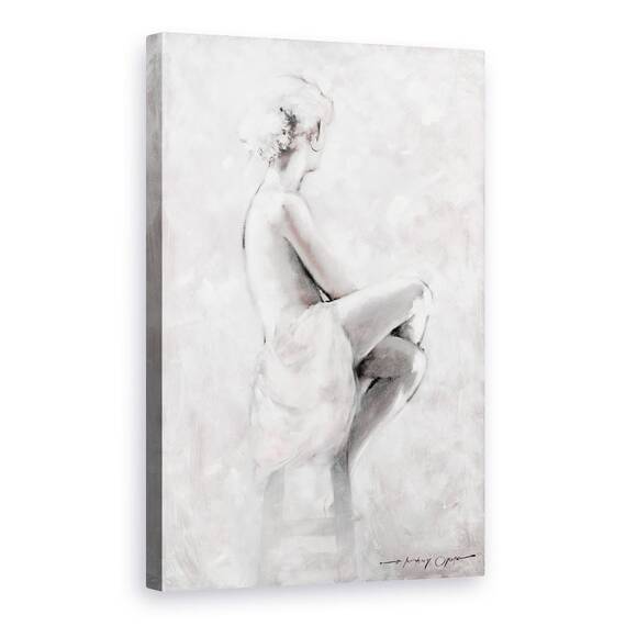 Tablou Canvas - Oameni, Femeie, Alb-Negru, Rapsodia, Pictura, Marime: 80 x 120 cm - - Roveli