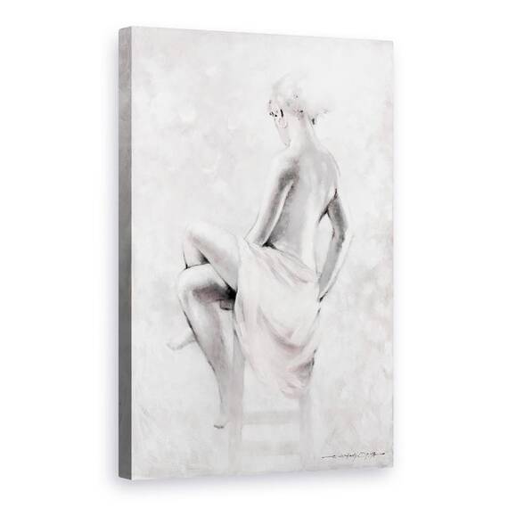 Tablou Canvas - Oameni, Femeie, Alb-Negru, Rapsodia, Pictura II, Marime: 80 x 120 cm - - Roveli