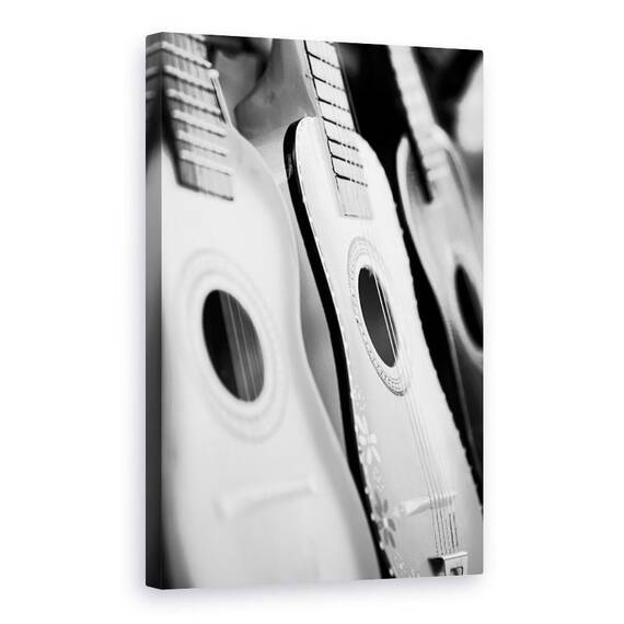 Tablou Canvas - Diverse, Instrumente Muzicale, Chitare, Alb-Negru - - Roveli