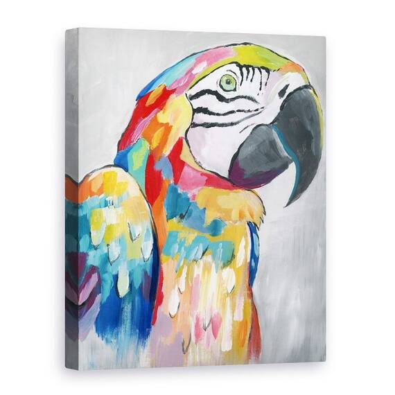Tablou canvas - Animale, Diverse, Papagal Colorat, Pictura - - Roveli
