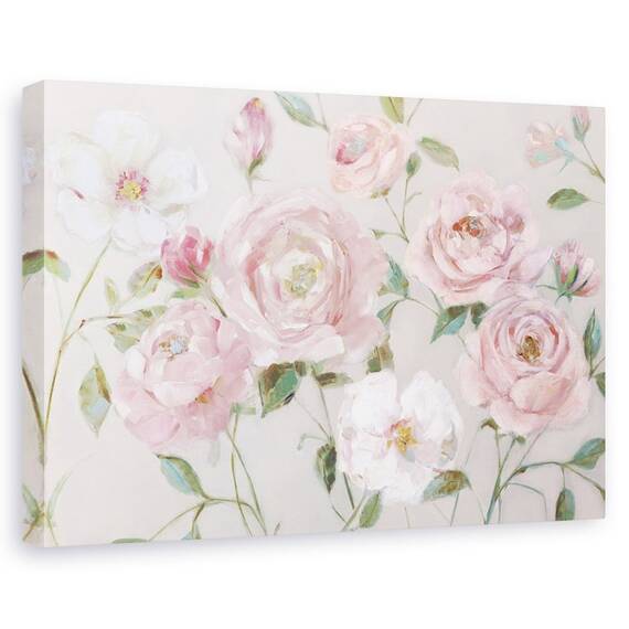 Tablou Canvas - Flori, Roz, Trandafiri, Pictura - - Roveli