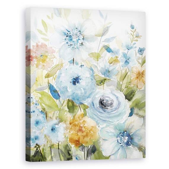 Tablou canvas - Flori, Gradina Albastra, Pictura, Marime: 40 x 50 cm - - Roveli