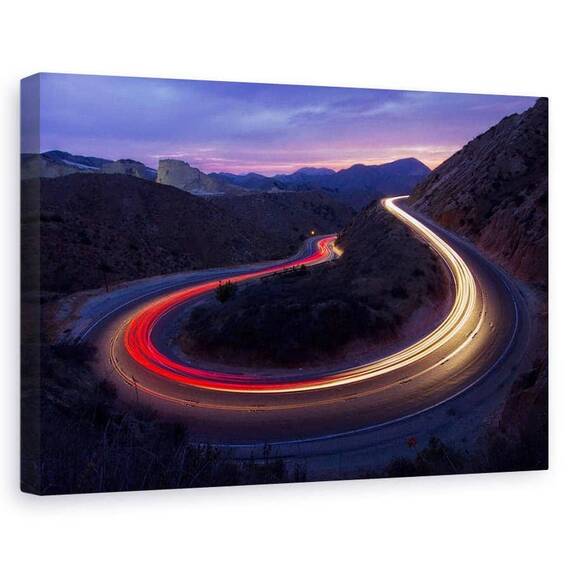 Tablou Canvas - Faruri Si Lumini De Frana, Marime: 60 x 90 cm - - Roveli