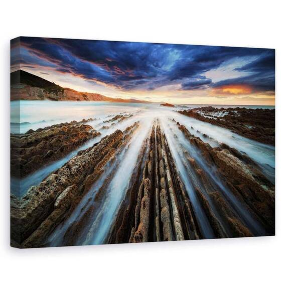 Tablou Canvas - Zumaia Flysch, Marime: 60 x 90 cm - - Roveli