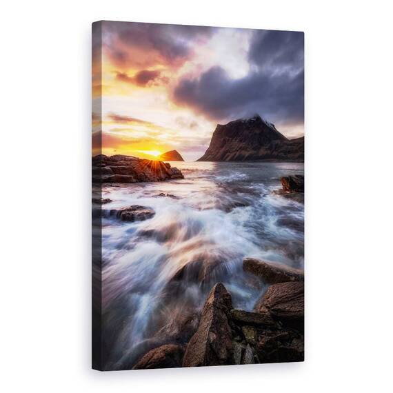 Tablou Canvas - Apus Pe Coasta De Nord, Marime: 60 x 90 cm - - Roveli