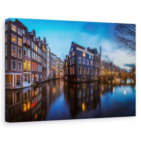 Tablou Canvas - Amsterdam Albastru, Marime: 60 x 90 cm - - Roveli
