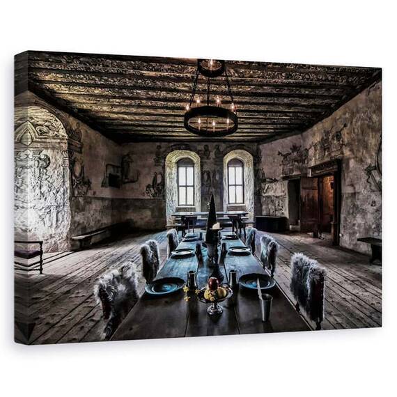 Tablou Canvas - Casa De Piatra, Marime: 60 x 90 cm - - Roveli