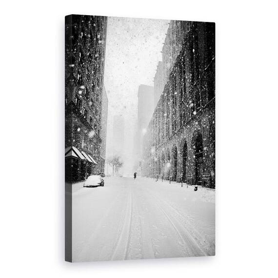 Tablou Canvas - Plimbare Prin Viscol In New York, Marime: 60 x 90 cm - - Roveli
