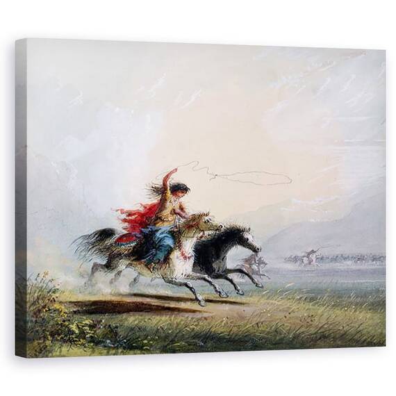 Tablou Canvas - Alfred Jacob Miller - Femeie Shoshone prinde un cal - - Roveli