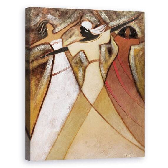 Tablou canvas - Femei Africane Dansand 4, Marime: 40 x 50 cm - - Roveli