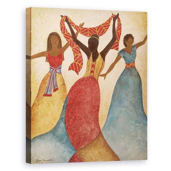 Tablou canvas - Femei Africane Dansand 2, Marime: 40 x 50 cm - - Roveli