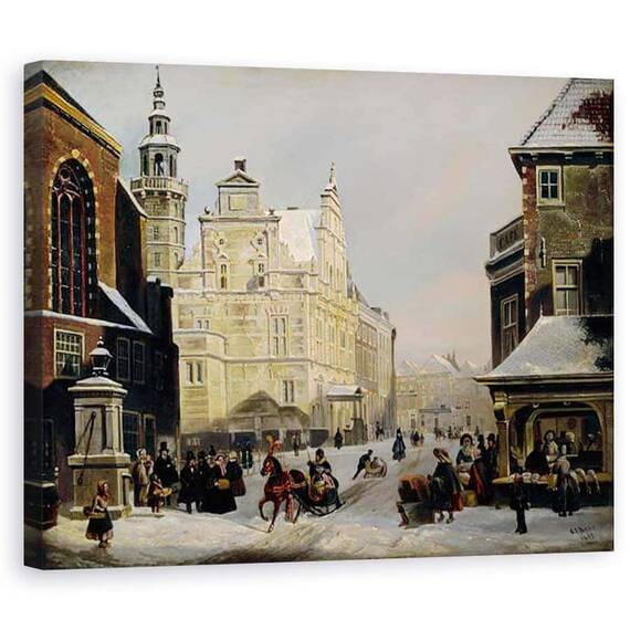 Tablou Canvas - Carel Jacobus Behr - Town Hall, The Hague - - Roveli